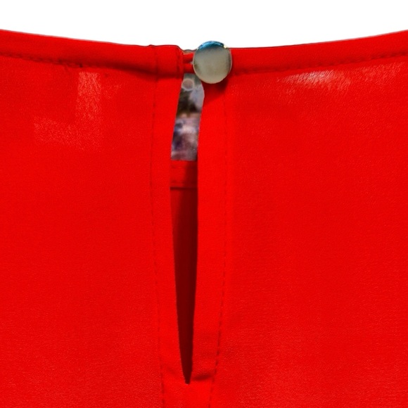 🛑 Gifted / Not for sale 🛑 DKNY Ruched Long Sleeve Red Dressy Blouse NWT Medium - Picture 8 of 9